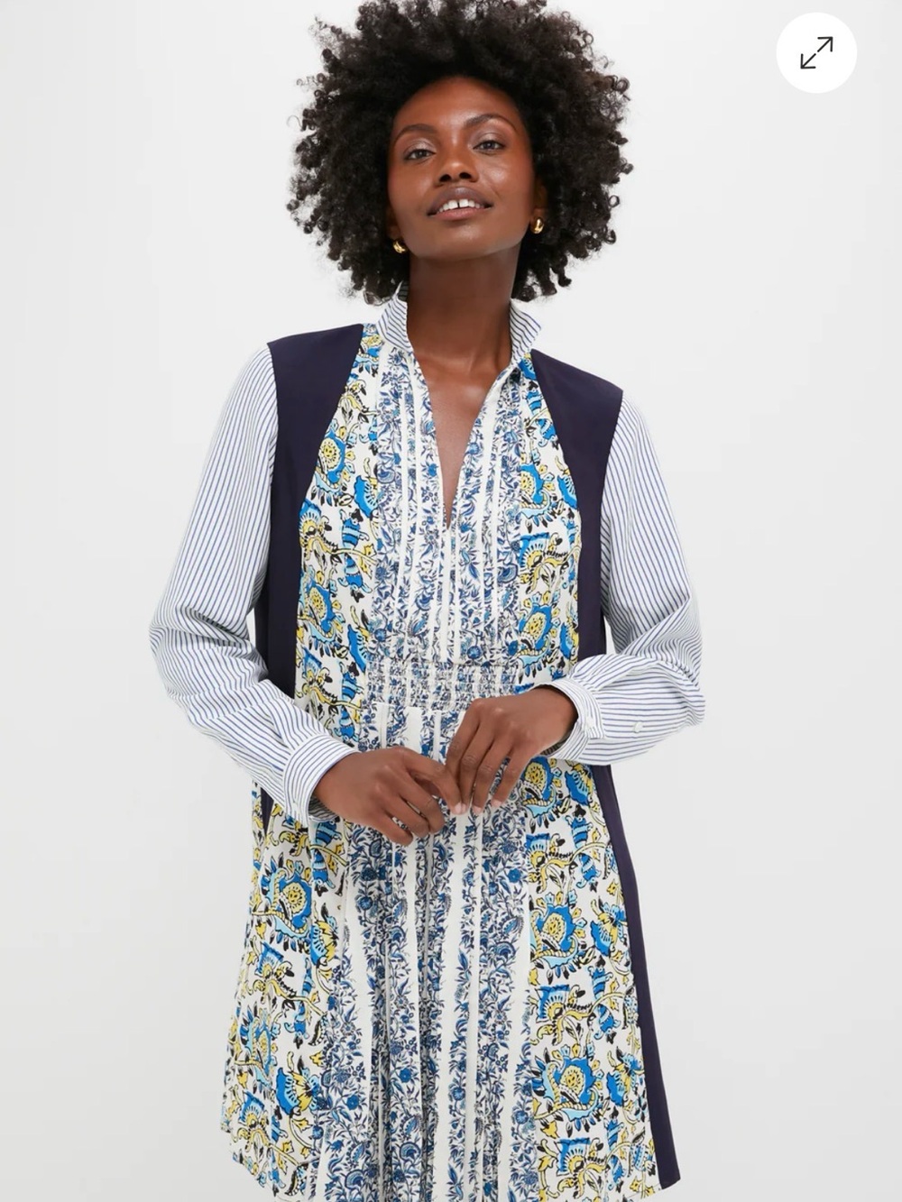Tuckernuck Goldenrod Chintz Stripe Benji Dress